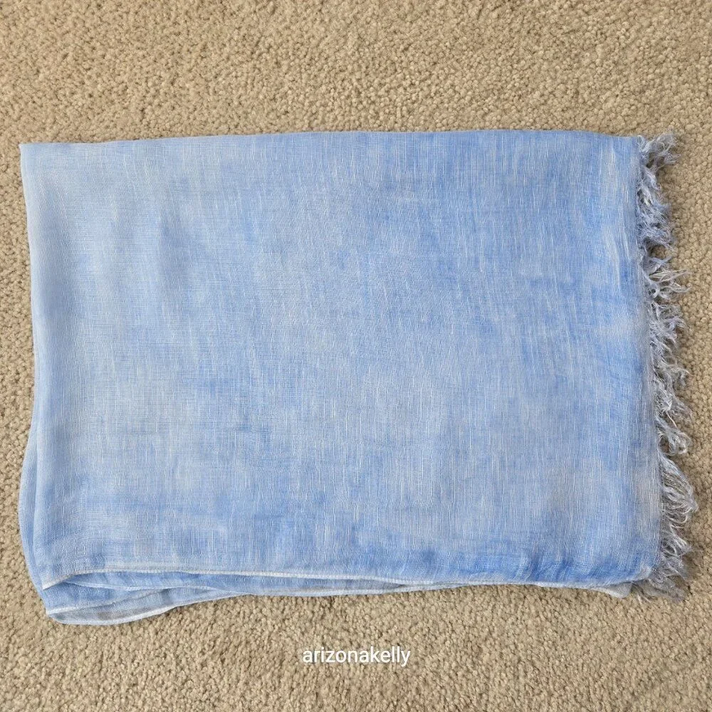 Theory Linen Modal Lightweight Breezy Blue Scarf - Picture 13 of 13